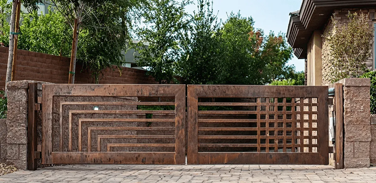 Custom driveway gate installation for a home entrance in Henderson, NV