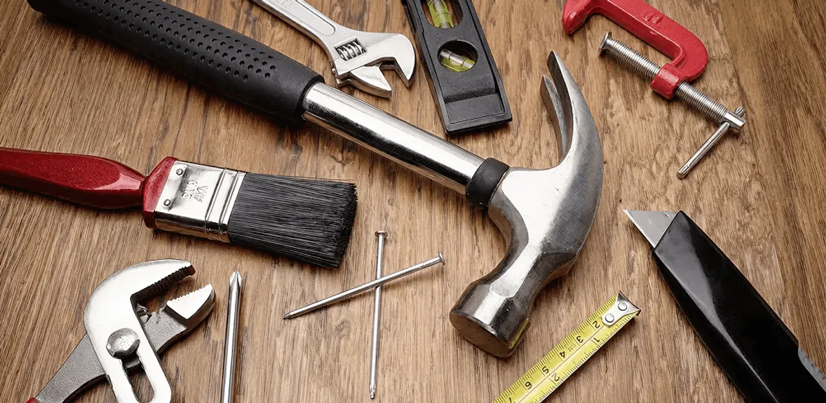 Handyman tools laid out for home repair and maintenance work in Henderson, NV