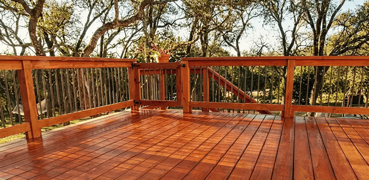 Deck sealing results with a freshly sealed wood deck in Henderson, NV